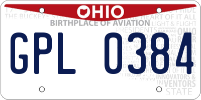 OH license plate GPL0384