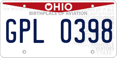 OH license plate GPL0398