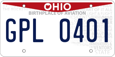 OH license plate GPL0401