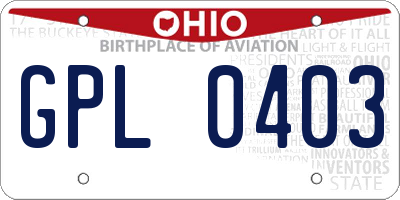 OH license plate GPL0403