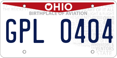 OH license plate GPL0404
