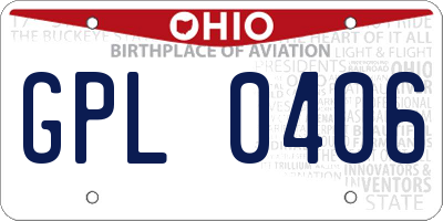 OH license plate GPL0406