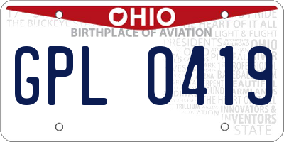 OH license plate GPL0419