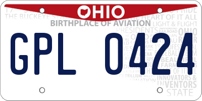 OH license plate GPL0424