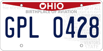 OH license plate GPL0428