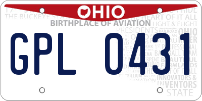 OH license plate GPL0431