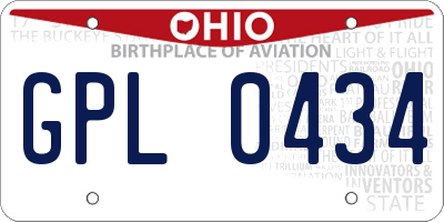 OH license plate GPL0434