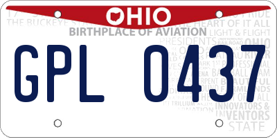 OH license plate GPL0437