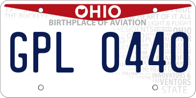 OH license plate GPL0440