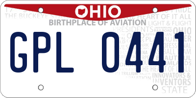 OH license plate GPL0441