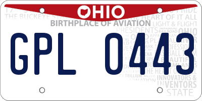 OH license plate GPL0443