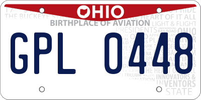 OH license plate GPL0448