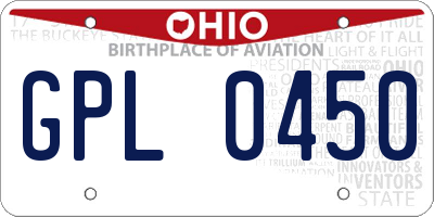 OH license plate GPL0450