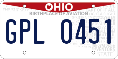 OH license plate GPL0451