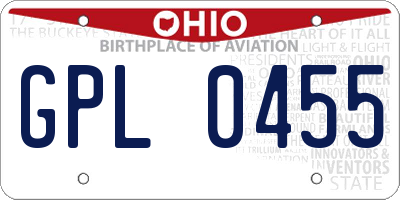 OH license plate GPL0455
