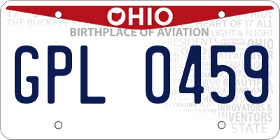 OH license plate GPL0459