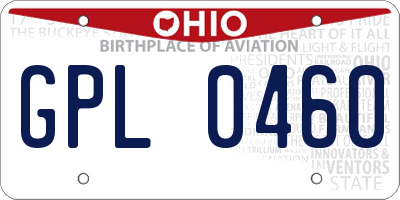 OH license plate GPL0460