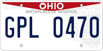OH license plate GPL0470