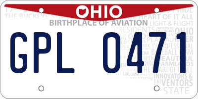 OH license plate GPL0471