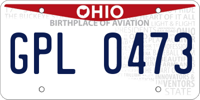 OH license plate GPL0473