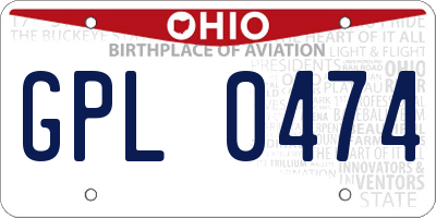 OH license plate GPL0474