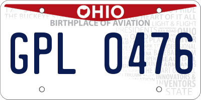 OH license plate GPL0476