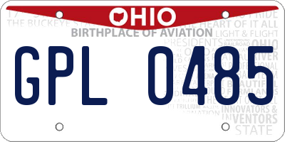 OH license plate GPL0485
