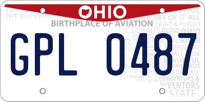 OH license plate GPL0487