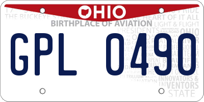OH license plate GPL0490