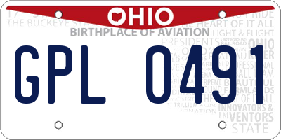 OH license plate GPL0491