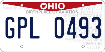 OH license plate GPL0493