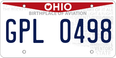 OH license plate GPL0498
