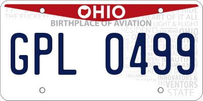 OH license plate GPL0499