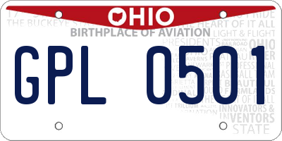 OH license plate GPL0501