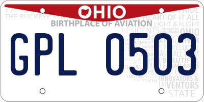 OH license plate GPL0503