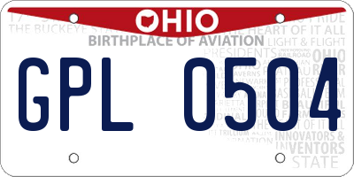 OH license plate GPL0504