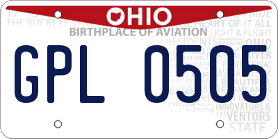 OH license plate GPL0505