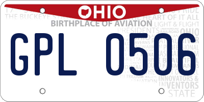 OH license plate GPL0506