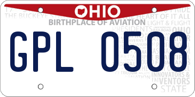 OH license plate GPL0508