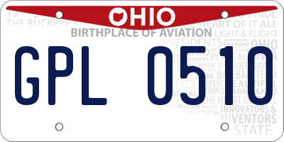 OH license plate GPL0510