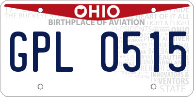 OH license plate GPL0515