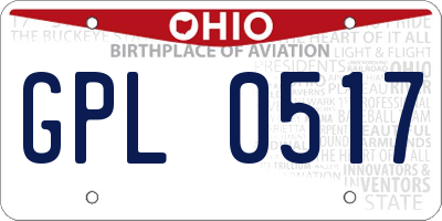 OH license plate GPL0517