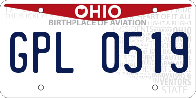 OH license plate GPL0519