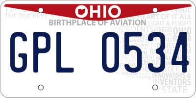 OH license plate GPL0534