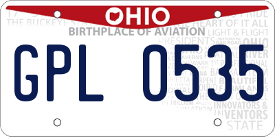 OH license plate GPL0535