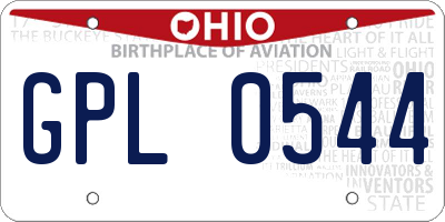 OH license plate GPL0544
