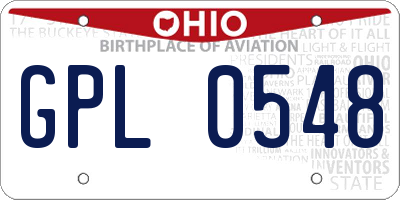OH license plate GPL0548
