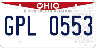 OH license plate GPL0553