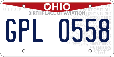 OH license plate GPL0558