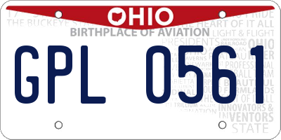 OH license plate GPL0561